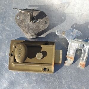 Vintage Yale Lock Set in Bronze and Silver